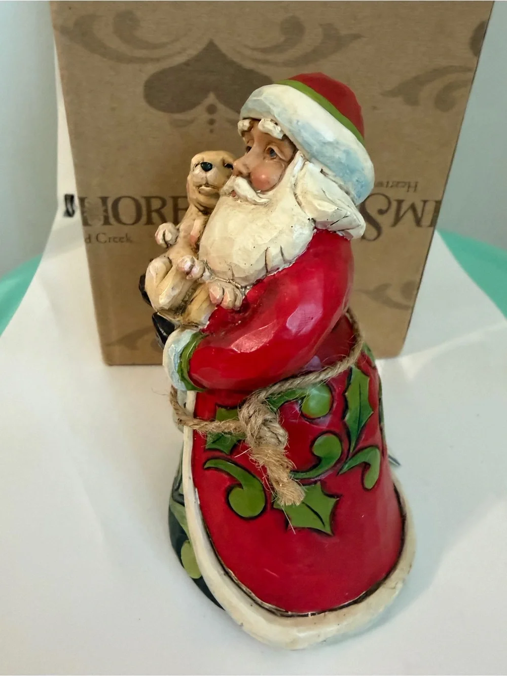 Jim Shore 2014  Pint Sized Santa with Puppy 5.5” Christmas Figurine